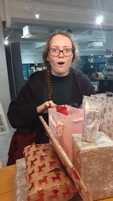 Christmas 2019, opening presents in 222