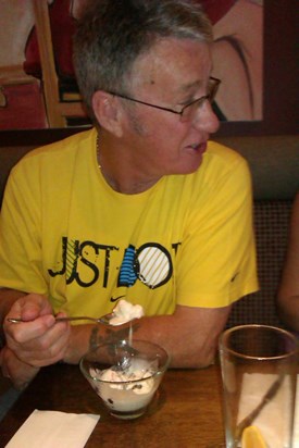 Rich enjoying his ice cream at Xscape Castleford 😊