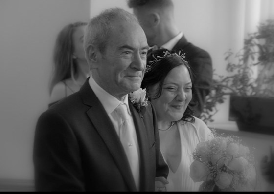 My beautiful wedding day (Dad walking me up the aisle)