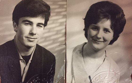 Jim and Ann at 17. This is their first passport photo.