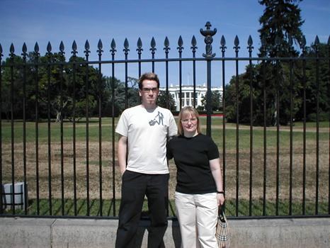 In front of the White House "Backyard"