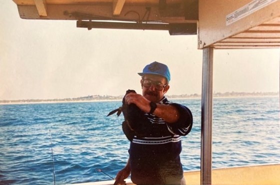 Took Uncle Alec on a fishing charter at Queenscliff Victoria Australia when he brought Muriel to see mum and dad, was a great day out and glad he caught some fish for dinner