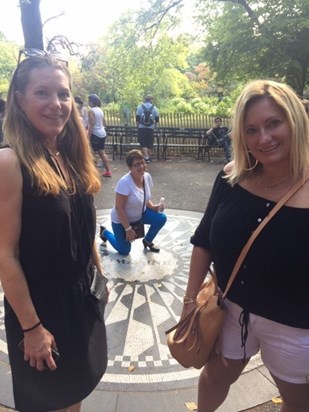 really lady ? photo-bombing us at strawberry fields in central park, NYC 2017