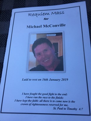 Michael McConville RIP Died on 15/1/2019 