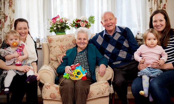 Grandad with two of his great grandchildren