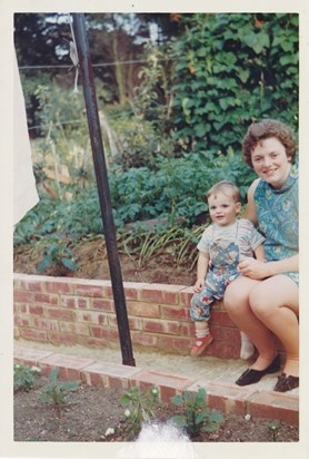 In the garden with mum.