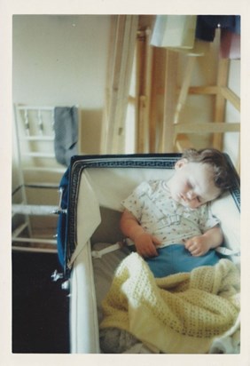 James liked to sleep from an early age!