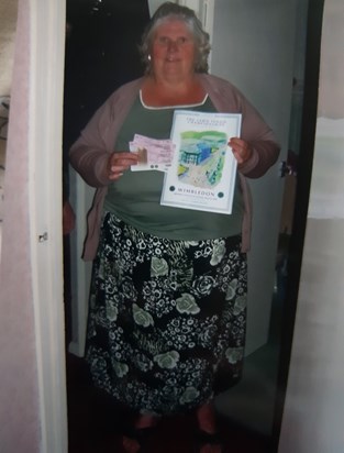 Mum with Wimbledon Men's Final Tickets & programme from 6th July 2008