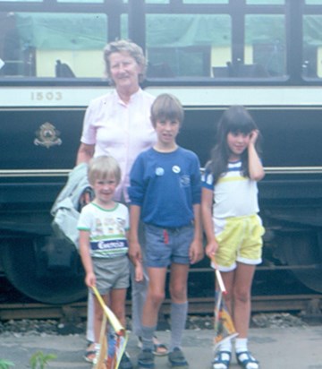 1986 or so, Grandma with Michael, Christopher and Janine