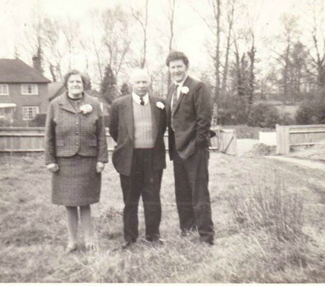 Dad on his wedding day with his mum and dad 1970