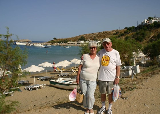 On the beach at Lindos
