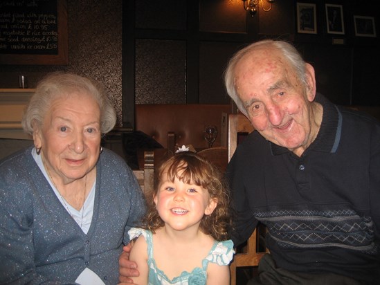 Iris and Jim and their first beloved great grandchild Erin