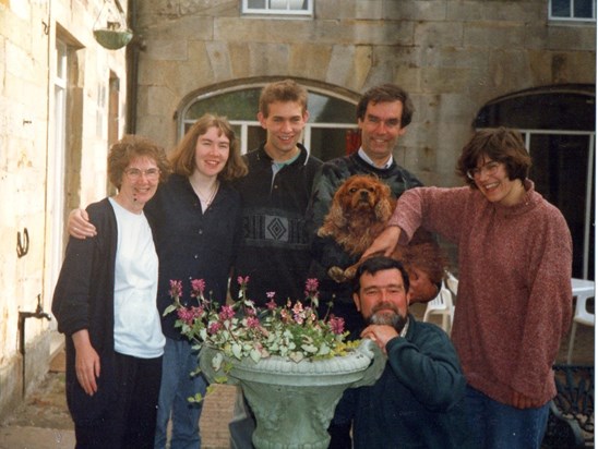 David with his brother, Michael and family, Bamburgh 1996