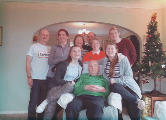 The Family - (back row) Malcolm & Kate, Gail & Howard, Joshua, (middle row) Esther, Isobel, Lydia, (centre stage!) Dennis
