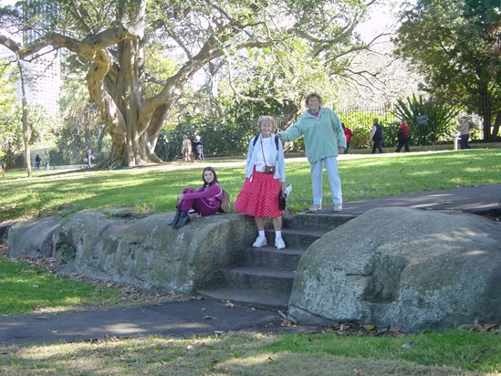 Katie, Vera and Millie at Sydney's Royal Botanical Gardens