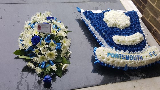 Flowers and the forever loved PFC crest. We love and will miss you Aunty. xxx
