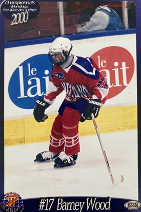 Playing for England at the World Pee Wee Championships in Quebec, 2000