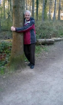 Tree hugging at Haughmond Hill 2019