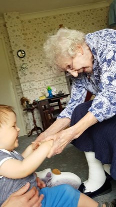 Pearl and great-grandson Arthur, July 2019.