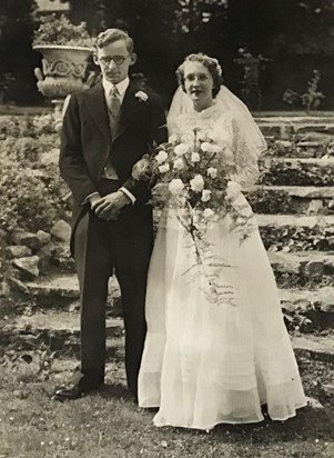 Betty & Jim on their Wedding Day in Eastbourne