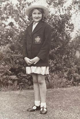 Doreen in her Notre Dame school uniform. 