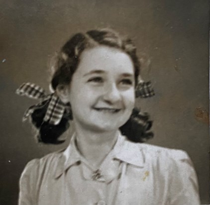 Ribbons and bows, Doreen aged around 10