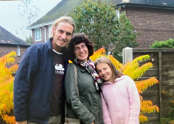 Ian, Lesley and Ella after visiting Doreen at Moorbank Drive