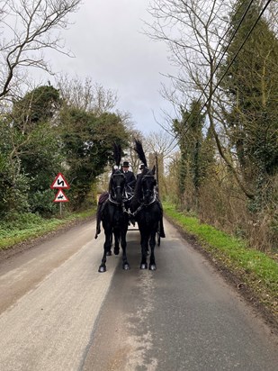 On route to Weeley crematorium 