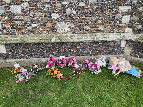 Floral tributes taken to church 