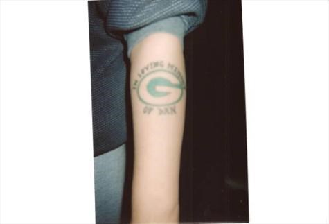 My Memorial tattoo for Dan. His beloved Green Bay Packers football team.