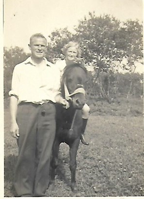 Dad Marva and a horse who's name is unknown