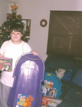 Jonathan sled christmas 1996