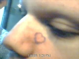 Jons heart tatoo on nose