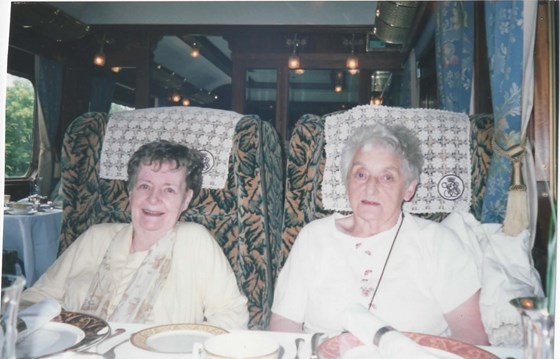 Mum with Joyce on the orient Express 2002