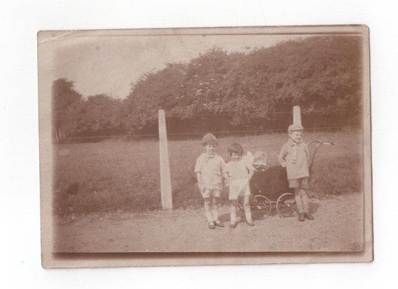 Mum as a baby with Dean, Terry and a neighbour, probably taken in 1927