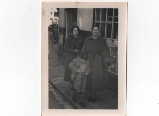 Mum with Dean and John in Ulverston probably c1953