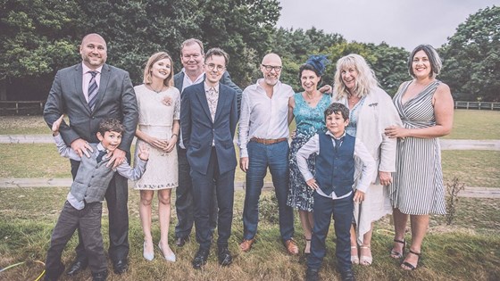 David & family at Olly & Wayne’s Wedding