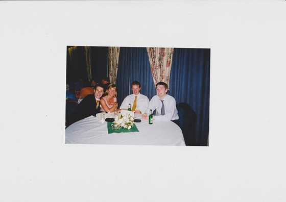 Andy's wedding 1998. From left to right : Me (Colm), Catherine, Neil then Robert.