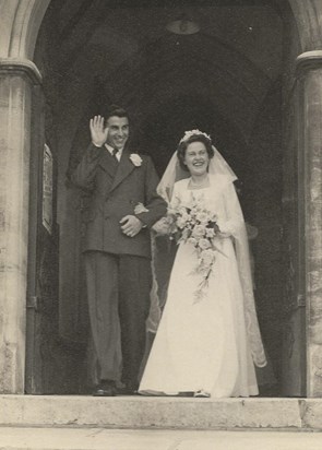 Peggy and John on their Wedding Day.