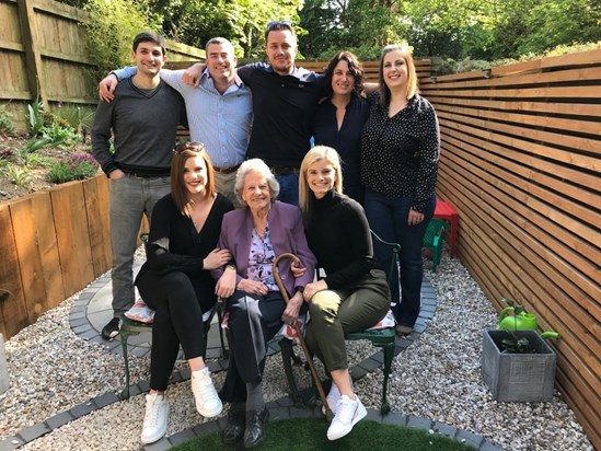 Peggy with her Grandchildren