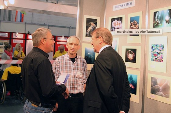 Judges Martin, Nigel, and Brian, with the print competion at the London International Dive Show March 2010 