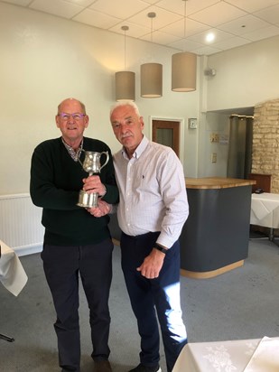 Alan winning another Trophy! Dave Cosgrove presenting it.