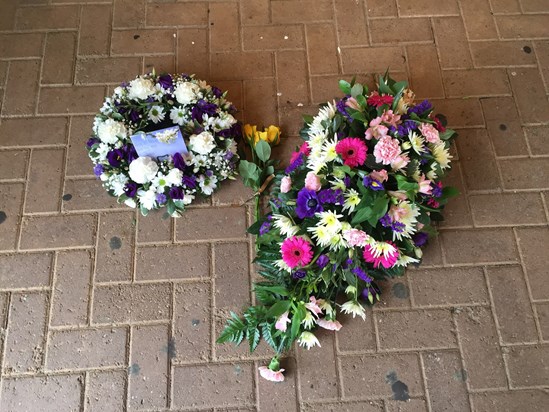 Floral tributes for Bill Harman 