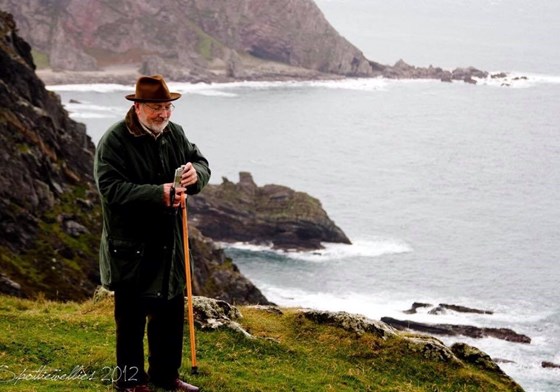 Dad having a wee dram on Islay in September 2012