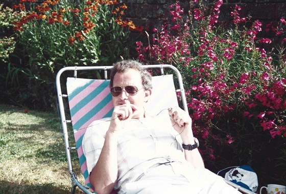 1990 July Barrington Road, Horsham - Phil in our back garden, after we had both finished working in Egypt