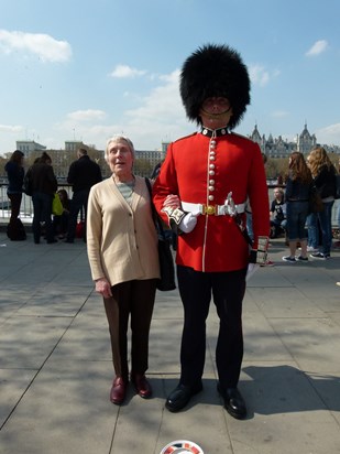 Nan making friends in London!