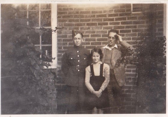 Sheila with John and her Dad, Harry