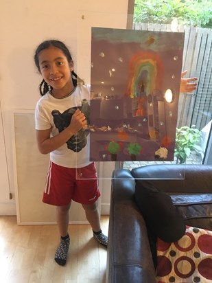 Lalaina and her portrait of her mum