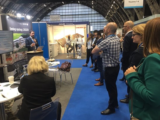 Jason presenting at the NHS Expo in Manchester last year and getting heckled by Sweeney