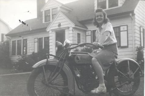 Sue on her Indian at 16